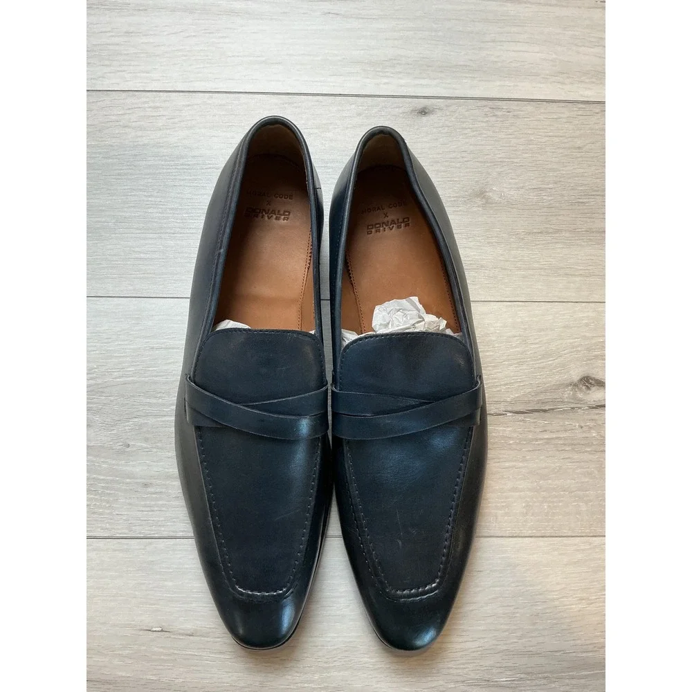 Moral Code Donald Driver‎ Green Leather Loafer Dress Shoes 15 New Without Tags